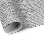 Papier Cadeau Rustique Faux Gris clair Burlap Texture (Coin rond)