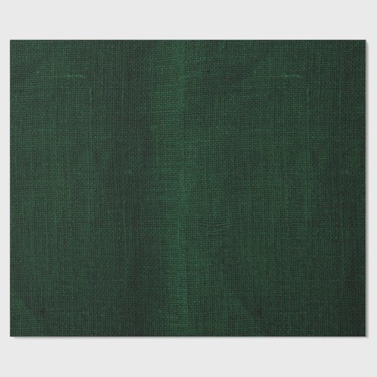 Papier Cadeau Rustique Faux Vert foncé Burlap Texture (Plat)