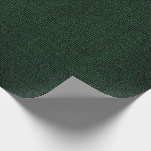Papier Cadeau Rustique Faux Vert foncé Burlap Texture (Coin)