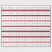 Papier Cadeau Rustique Ferme Rouge Français Ticking Stripe Cadea (Plat)