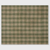 Papier Cadeau Rustique Green Country Homespun Plaid (Plat)