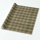 Papier Cadeau Rustique Green Country Homespun Plaid (Déroulé)