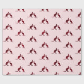 Papier Cadeau Rustique Kangaroo Australian Pink Motif Holiday (Plat)
