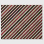 Papier Cadeau Rustique Kraft Black Red Wide Stripe Holiday (Plat)