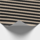 Papier Cadeau Rustique Kraft Black Wide Stripe Holiday (Coin)