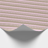 Papier Cadeau Rustique Kraft Blush Pink Stripes vacances (Coin)