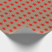 Papier Cadeau Rustique Kraft Bright Red Stars Envelopper le papi (Coin)
