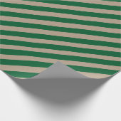 Papier Cadeau Rustique Kraft Forest Green Large Stripe Holiday (Coin)