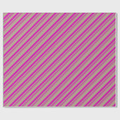 Papier Cadeau Rustique Kraft Hot Pink Stripes vacances (Plat)