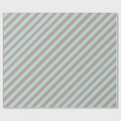 Papier Cadeau Rustique Kraft Lumière Dusty Bleu Large bande vaca (Plat)
