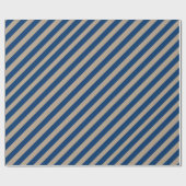 Papier Cadeau Rustique Kraft Marine Bleu Large bande vacances (Plat)