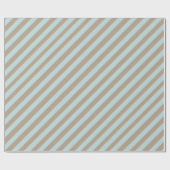 Papier Cadeau Rustique Kraft Sage Green Large Stripe Holiday (Plat)