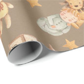 Papier Cadeau Rustique Kraft Toute Ethnicité Baby Grand Motif (Coin rond)