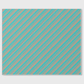 Papier Cadeau Rustique Kraft Turquoise Aqua Blue Stripes vacance (Plat)