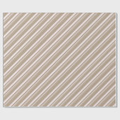 Papier Cadeau Rustique Kraft Vintage White Stripes vacances (Plat)
