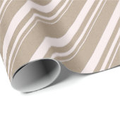 Papier Cadeau Rustique Kraft Vintage White Stripes vacances (Coin rond)