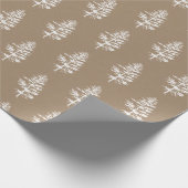 Papier Cadeau Rustique Kraft White Woodland Spruce Tree (Coin)