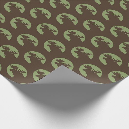 Papier Cadeau Rustique Moose Motif (Coin)