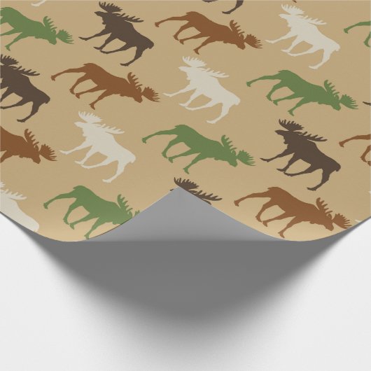 Papier Cadeau Rustique Moose Motif (Coin)