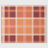 Papier Cadeau Rustique Orange Automne Plaid Tartan (Plat)