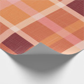 Papier Cadeau Rustique Orange Automne Plaid Tartan (Coin)