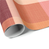Papier Cadeau Rustique Orange Automne Plaid Tartan (Coin rond)
