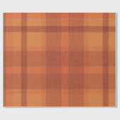Papier Cadeau Rustique Orange Automne Plaid Tartan (Plat)