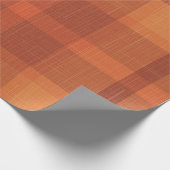 Papier Cadeau Rustique Orange Automne Plaid Tartan (Coin)