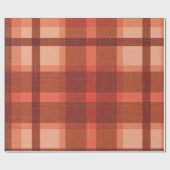 Papier Cadeau Rustique Orange Automne Plaid Tartan Enveloppement (Plat)