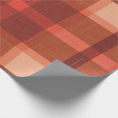 Papier Cadeau Rustique Orange Automne Plaid Tartan Enveloppement (Coin)