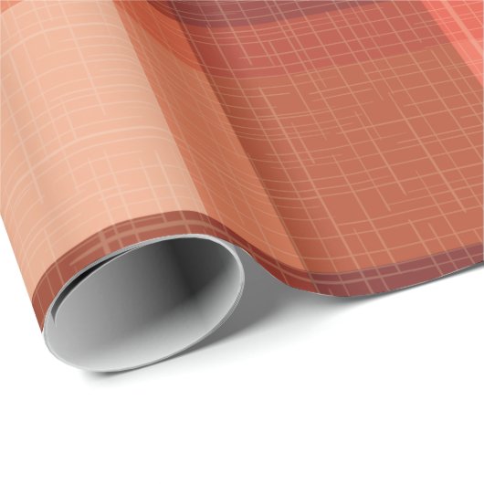 Papier Cadeau Rustique Orange Automne Plaid Tartan Enveloppement (Coin rond)