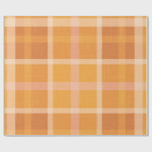Papier Cadeau Rustique Orange Automne Plaid Tartan Enveloppement (Plat)