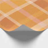 Papier Cadeau Rustique Orange Automne Plaid Tartan Enveloppement (Coin)