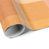 Papier Cadeau Rustique Orange Automne Plaid Tartan Enveloppement (Coin rond)
