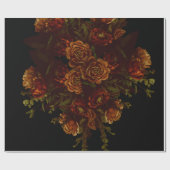 Papier Cadeau Rustique Orange Noir Élégant Mariage Invitation (Plat)