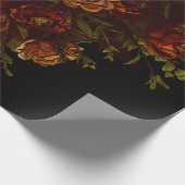 Papier Cadeau Rustique Orange Noir Élégant Mariage Invitation (Coin)