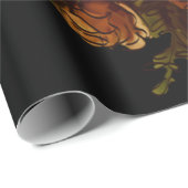 Papier Cadeau Rustique Orange Noir Élégant Mariage Invitation (Coin rond)