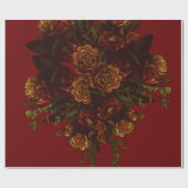 Papier Cadeau Rustique Orange Red Fall Élégant Mariage gothique (Plat)