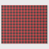 Papier Cadeau Rustique plaid rouge et noir élégant (Plat)
