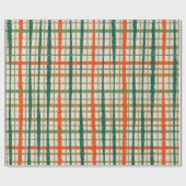Papier Cadeau Rustique Retro Peint Noël Plaid Motif (Plat)