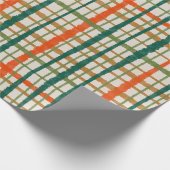 Papier Cadeau Rustique Retro Peint Noël Plaid Motif (Coin)