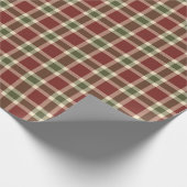 Papier Cadeau Rustique rouge et vert Tartan Plaid (Coin)