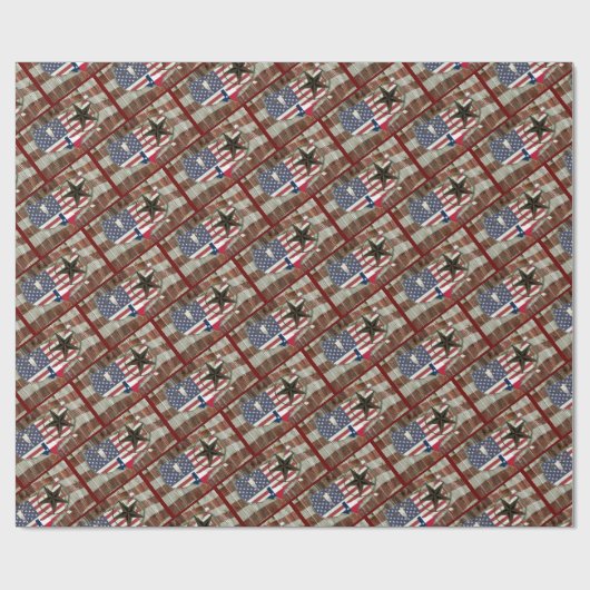 Papier Cadeau Rustique Texas Lone Star Texas Long Horn (Plat)
