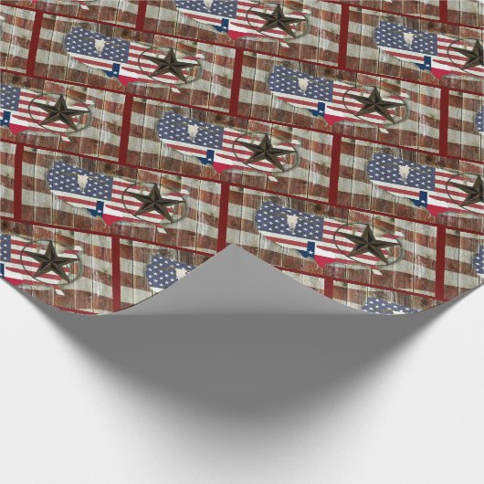 Papier Cadeau Rustique Texas Lone Star Texas Long Horn (Coin)