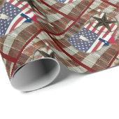 Papier Cadeau Rustique Texas Lone Star Texas Long Horn (Coin rond)