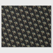 Papier Cadeau Rustique Un monogramme vert feuillage eucalyptus o (Plat)