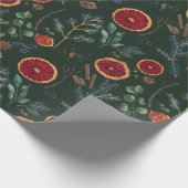 Papier Cadeau Rustique Woodsy Hunter Green Dried Botanical (Coin)