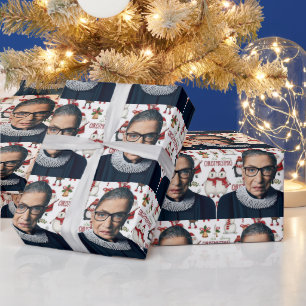 Papier Cadeau Ruth Bader Ginsburg motif de Noël