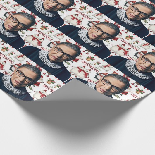 Papier Cadeau Ruth Bader Ginsburg motif de Noël (Coin)