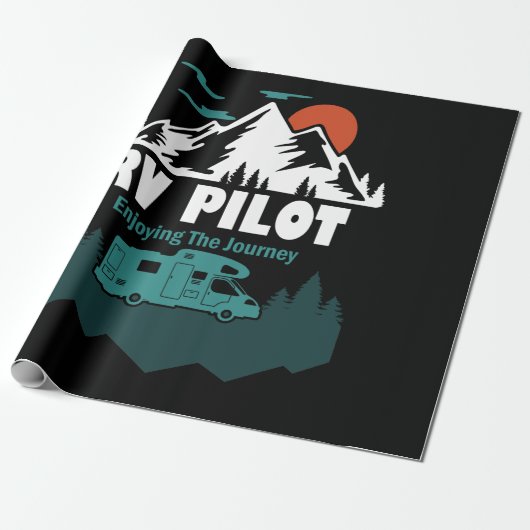 Papier Cadeau RV Pilot Camping Motorhome Travel Vacation Gift (Déroulé)